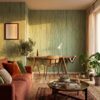 Sage Green Watercolor Stripe Wallpaper