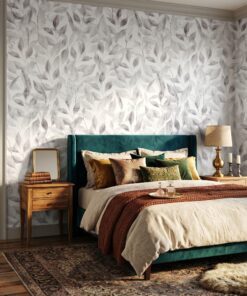 Neutral Botanical Leaf Wallpaper