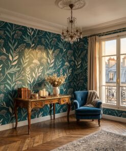 Emerald Green Dark Botanical Wallpaper