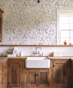 Alternative view of Neutral Botanical Leaf Wallpaper