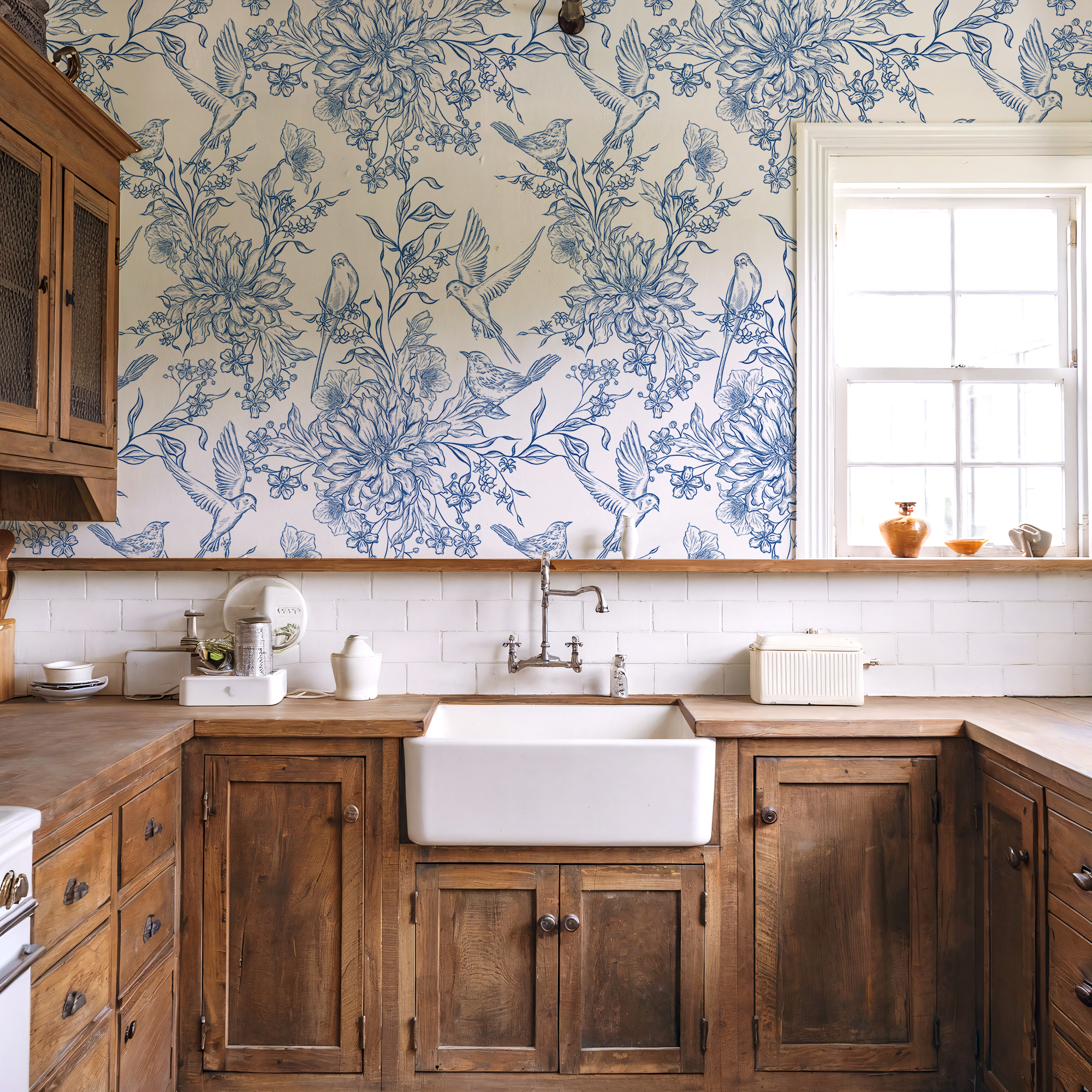 birds blue toile mockup 1