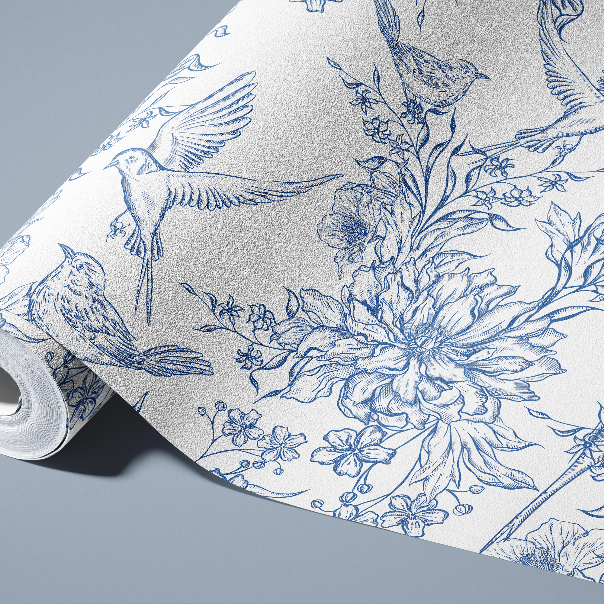 birds blue toile mockup 7