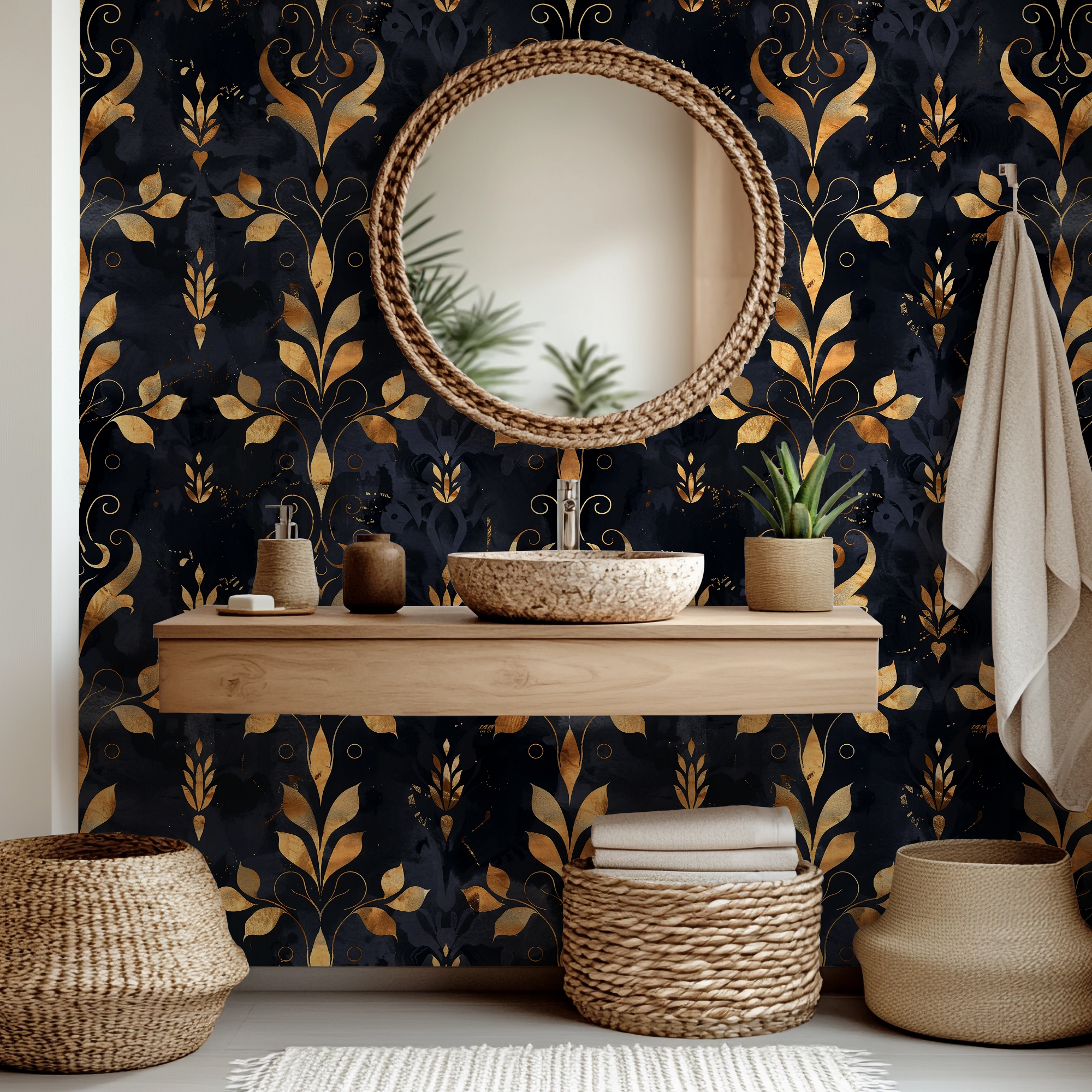 black and gold damask mockup 7