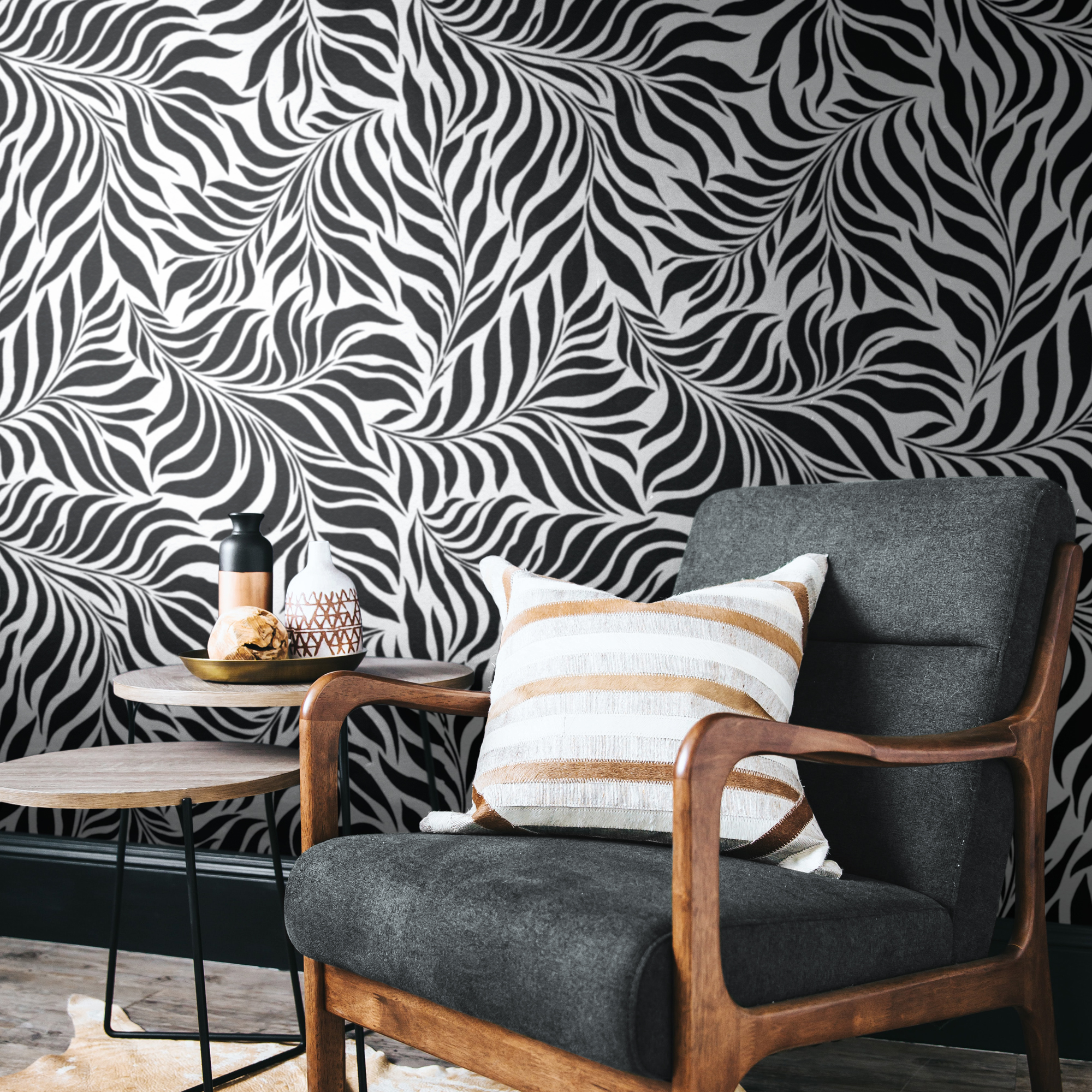 Black and White Wallpaper – Contemporary Nature Design