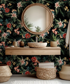 Alternative view of Black Tropical Jungle Wallpaper