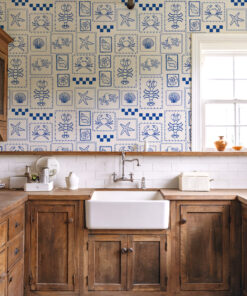 Alternative view of Blue Coastal Nautical Tile Wallpaper