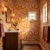 Retro Boho Pink Botanical Wallpaper
