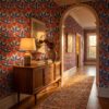 Retro Folk Art Floral Wallpaper