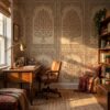 Indian Mughal Block Print Wallpaper