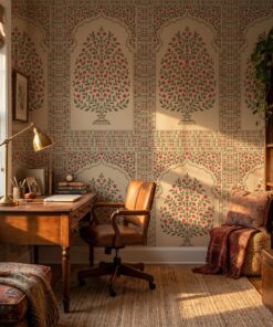 Indian Mughal Block Print Wallpaper