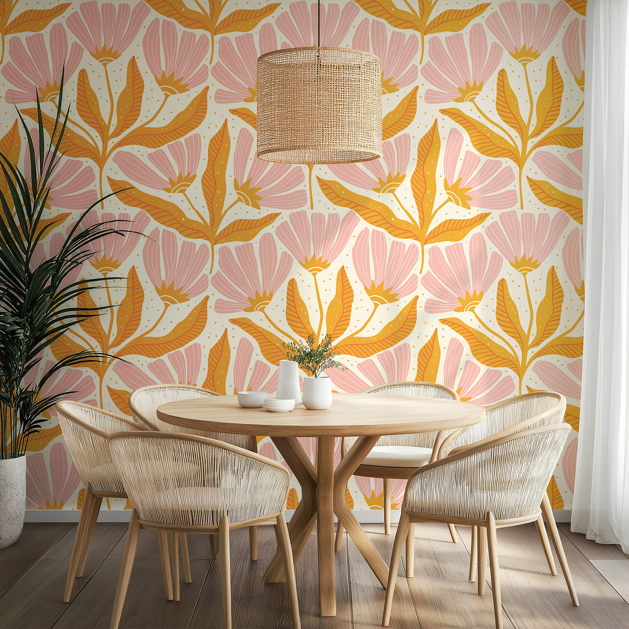 antique flowers wallpaper 2 mockup 4