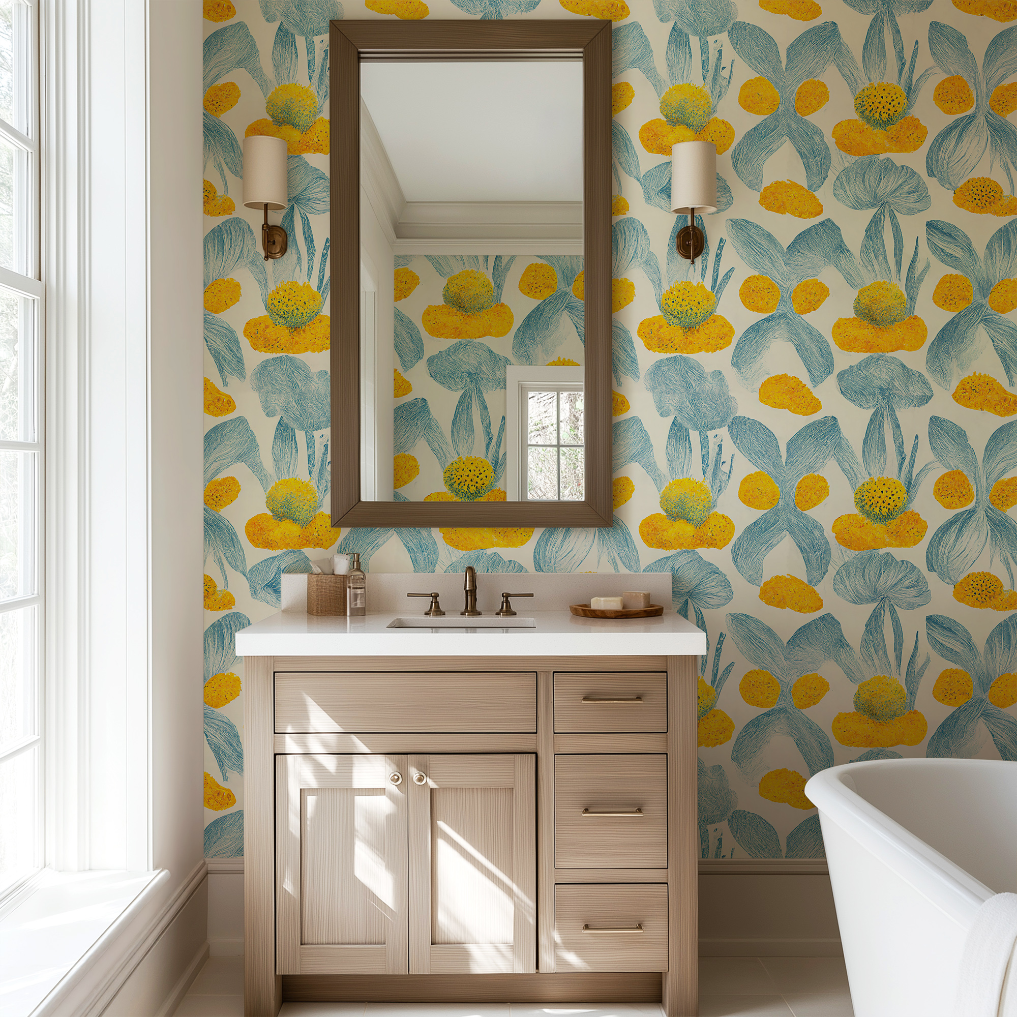 hand painted bold flowers mockup 8