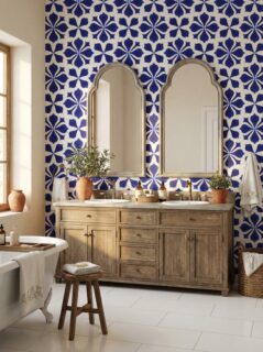 peel and stick wallpaper in bathrooms