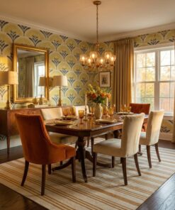 Art Deco gold peel and stick wallpaper