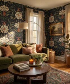 dark floral damask peel and stick wallpaper