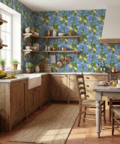 Mediterranean lemon wallpaper