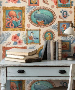Coastal Reading Animals Wallpaper - Image 4