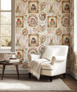 Cottagecore Reading Animals Wallpaper