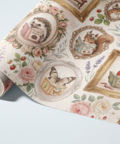 Alternative view of Cottagecore Reading Animals Wallpaper