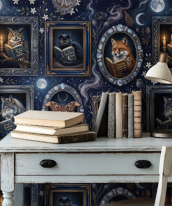 Celestial Reading Animals Wallpaper
